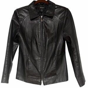 Style & Co. Genuine Leather Jacket – Black